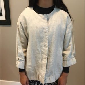 New Eileen Fisher twinkle linen cropped jacket PS